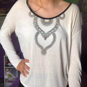 Open back long sleeve shirt